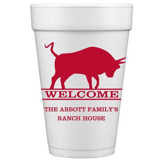Ranch Welcome Banner Styrofoam Cups